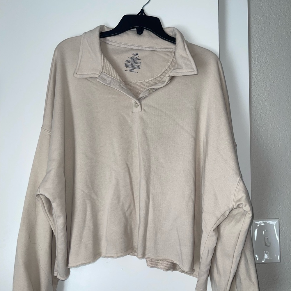 Women's Cream Collared Top